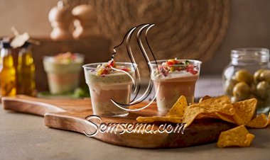 لبنة طبقات بالخضار والزيتون