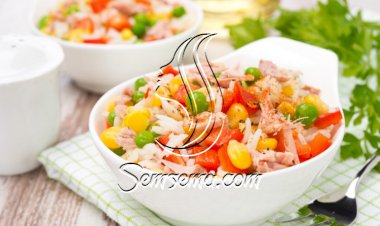 سلطة التونا بالرز والخضار