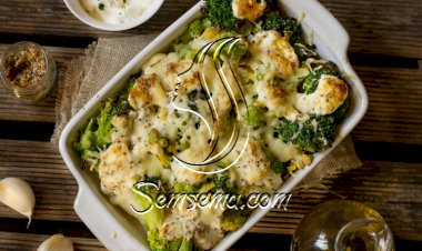 صينية قرنبيط وبروكلي في الفرن