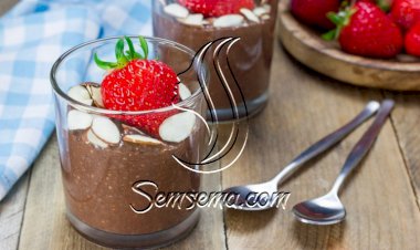 بودينغ بذور الشيا بالشوكولاتة