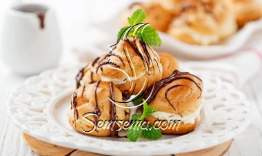 حلى البف بالكريمة والشوكولاتة