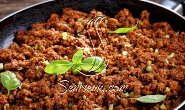 حمسة اللحم المفروم بالطماطم