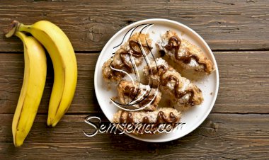 موز مقلي بصوص الشوكولاتة