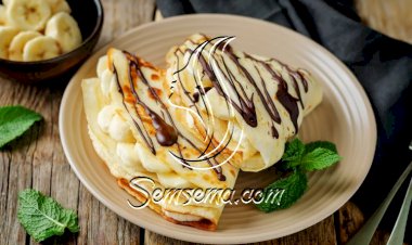 الكريب الحلو بالشوكولاتة والموز