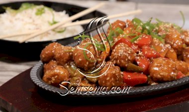 الدجاج الصيني بالخضار والسمسم بالفيديو