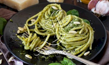 مكرونة بصوص الريحان