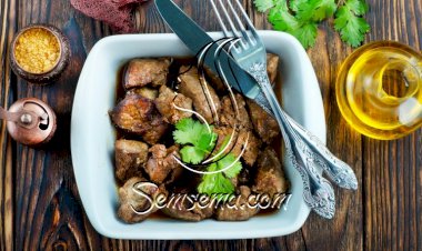 الكبدة بالبصل وزيت الزيتون