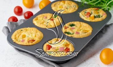 مافن اومليت بالخضار للفطور