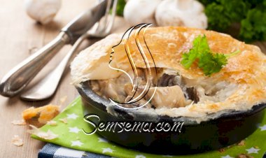 فطيرة الدجاج بالمشروم والكريمة