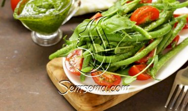 سلطة الفاصوليا الخضراء مع البستو