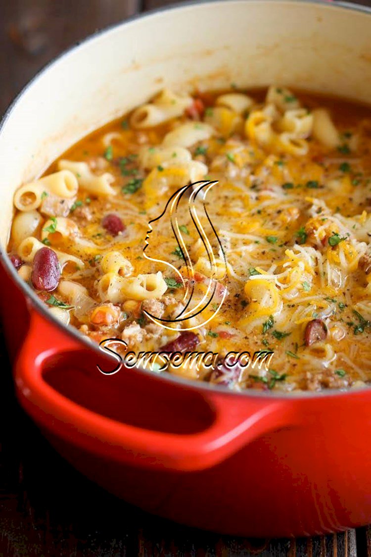 طريقة عمل شوربة المكرونة والجبن الحارة