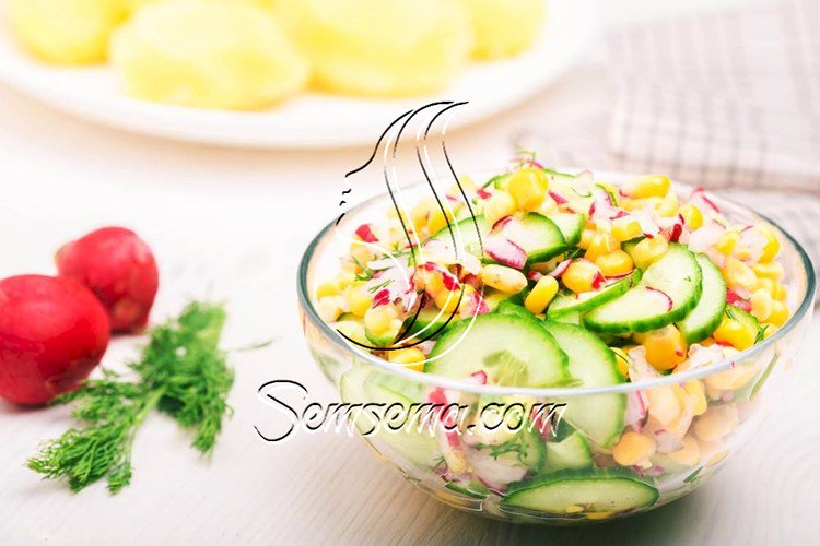 طريقة عمل سلطة الذرة الصفراء بالخيار