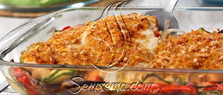 طريقة عمل صينية السمك بالخضروات
