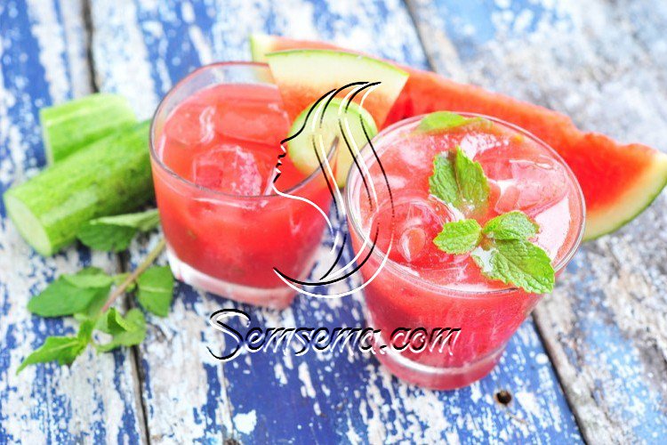عصير البطيخ مع الخيار