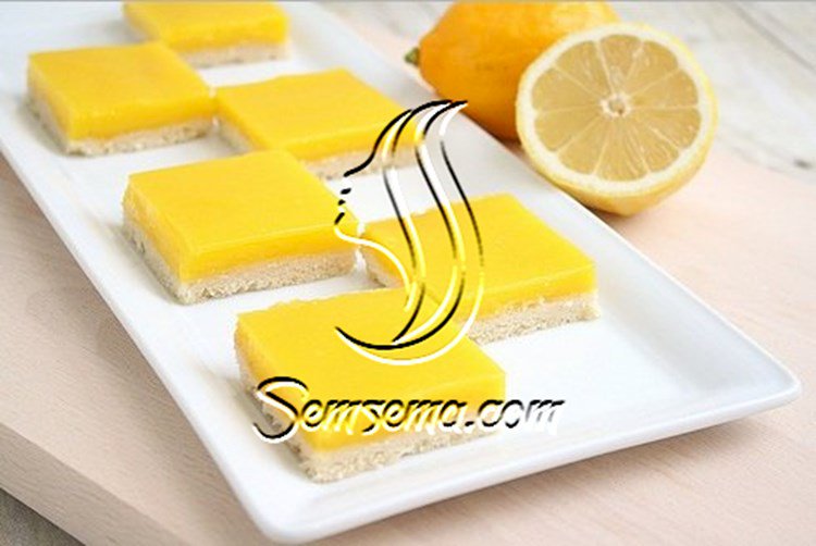 حلى مربعات الليمون الشهية بالفرن لذيذ وانيق