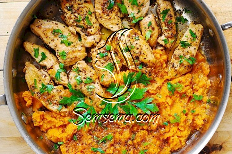 طريقة عمل البطاطا الحلوة مع الدجاج