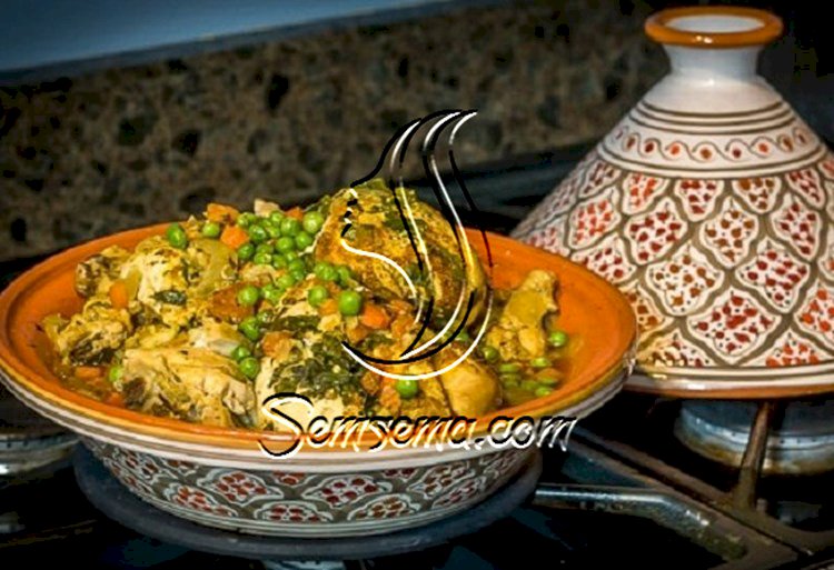 طريقة عمل الطاجين المغربي بالدجاج والخضار