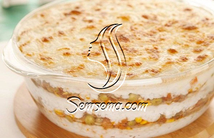 طريقة عمل رز بالبشاميل والخضار