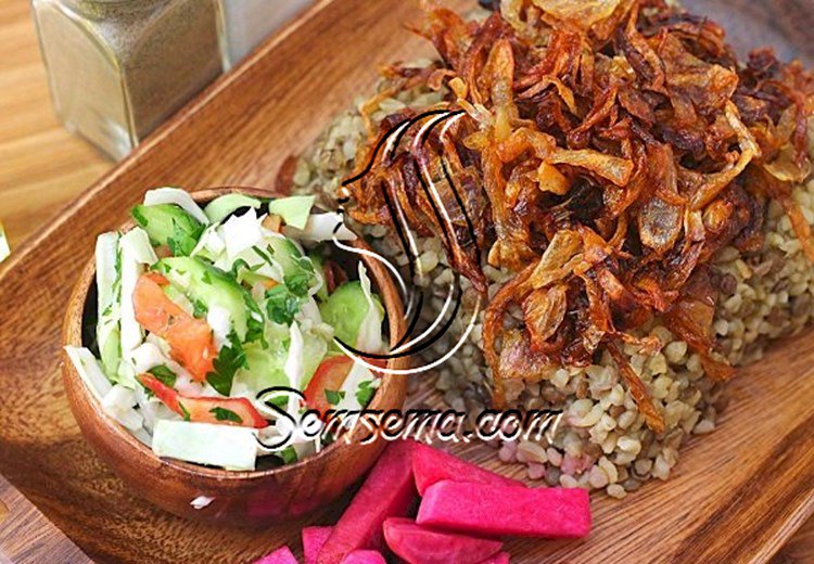 طريقة عمل مجدرة البرغل بالزيت