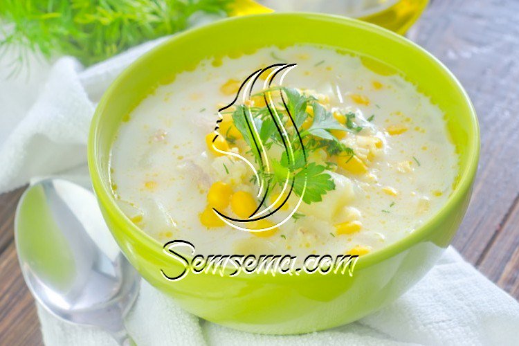 شوربة ذرة بالأعشاب