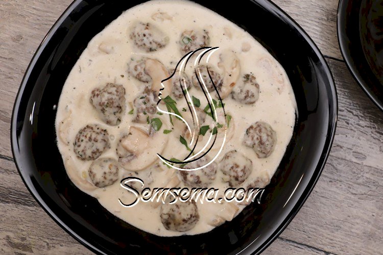 كرات اللحم بصلصة الفطر بالفيديو